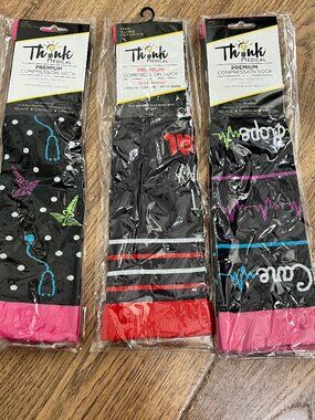Size XL Nurse Nurses Medical Themed Light Compression Socks Lot Of 3